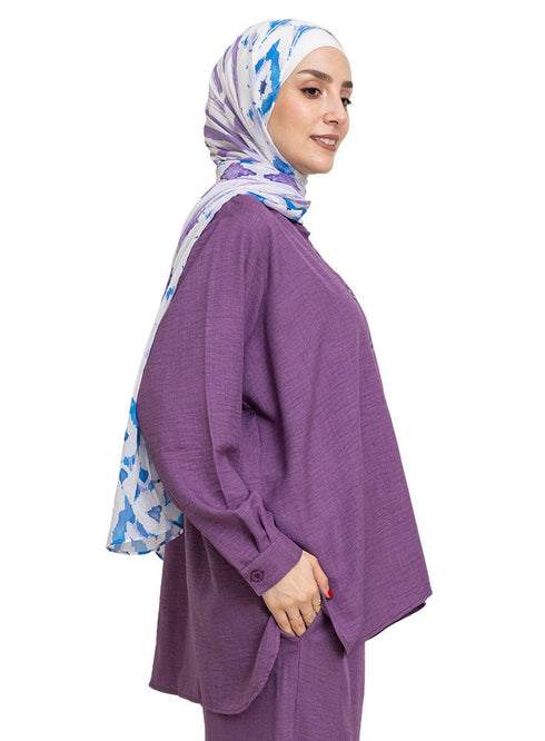 Sparkle Purple Linen Suit - Khotwh